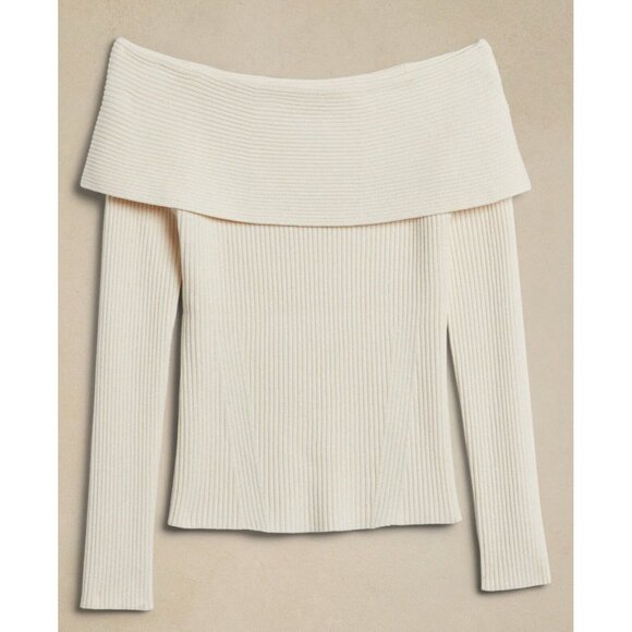 Banana Republic Sweaters - NWT Banana Republic Transition Cream Off The Shoulder Sweater Size XL *READ*